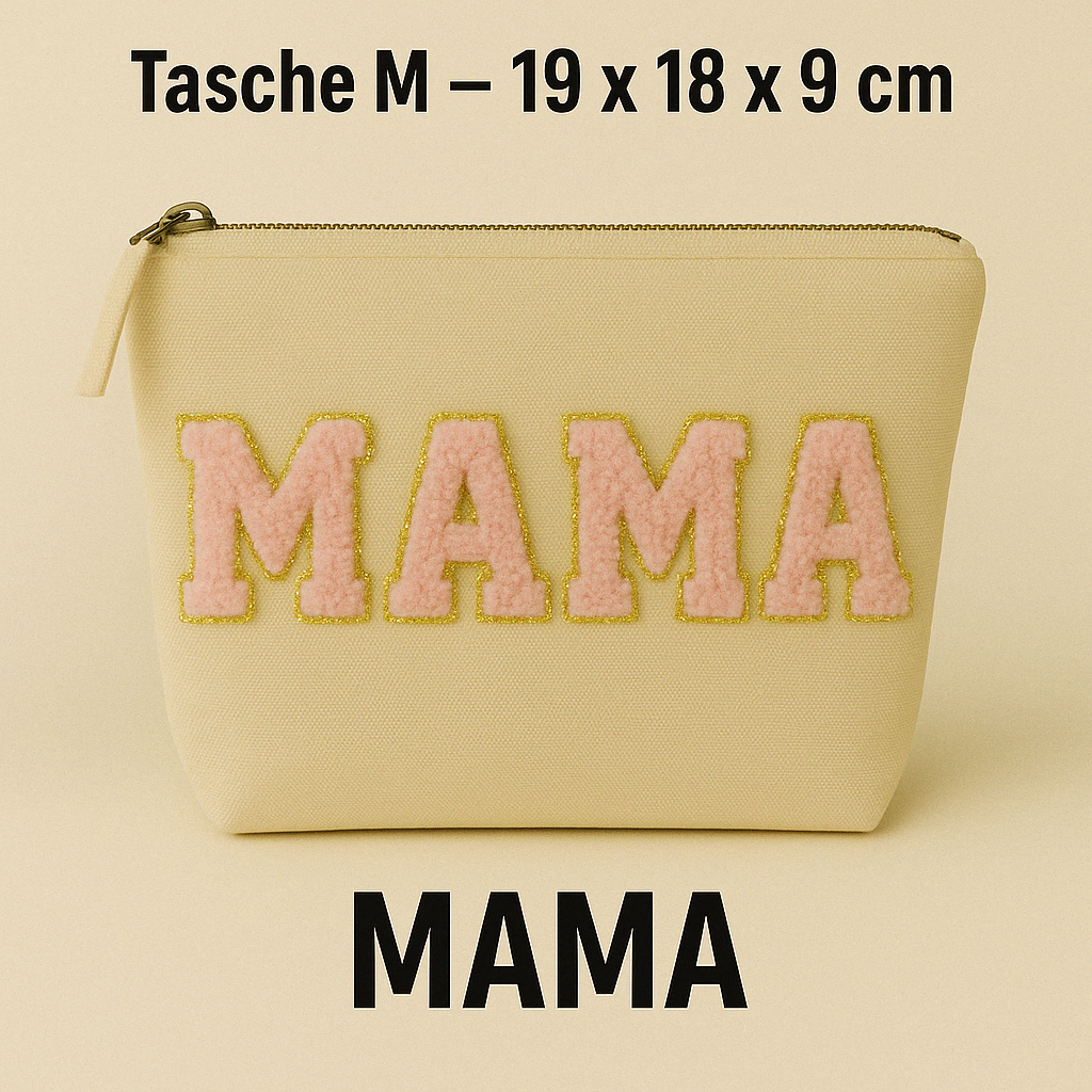 Kosmetiktasche M personalisiert • DIY Tasche mit Wunschname • LOVE MAMA Geschenk