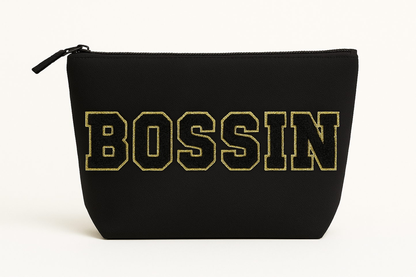 Kulturtasche mit Wunschtext Schwarz – DIY oder fertig – Queen/King/Mama/Papa/Set