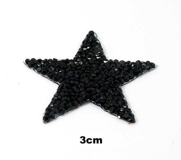 3cm Strass Stern Glitzer AB Patches zum Aufbügeln DIY Bügelbild für Kleidung