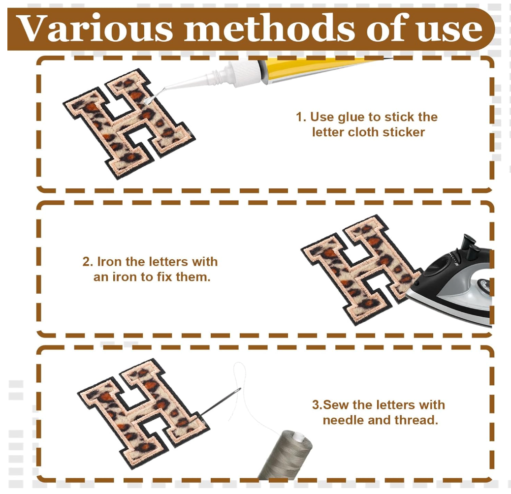 Kosmetiktasche S Beige • DIY Initiale Leo A–Z zum Aufbügeln • Geschenkidee