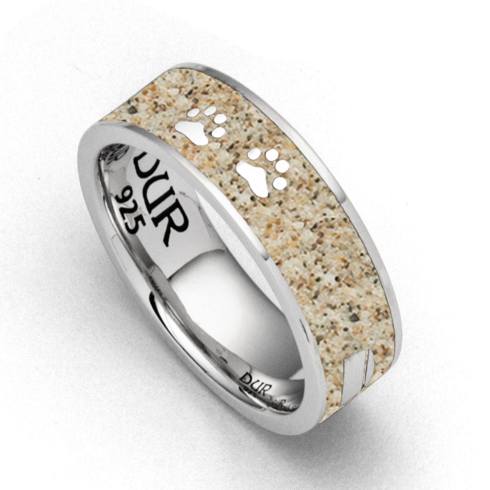 DUR 925 Silber Schmuck Ring "Lucky Dog 2.0" mit Strandsand R5596 NEU