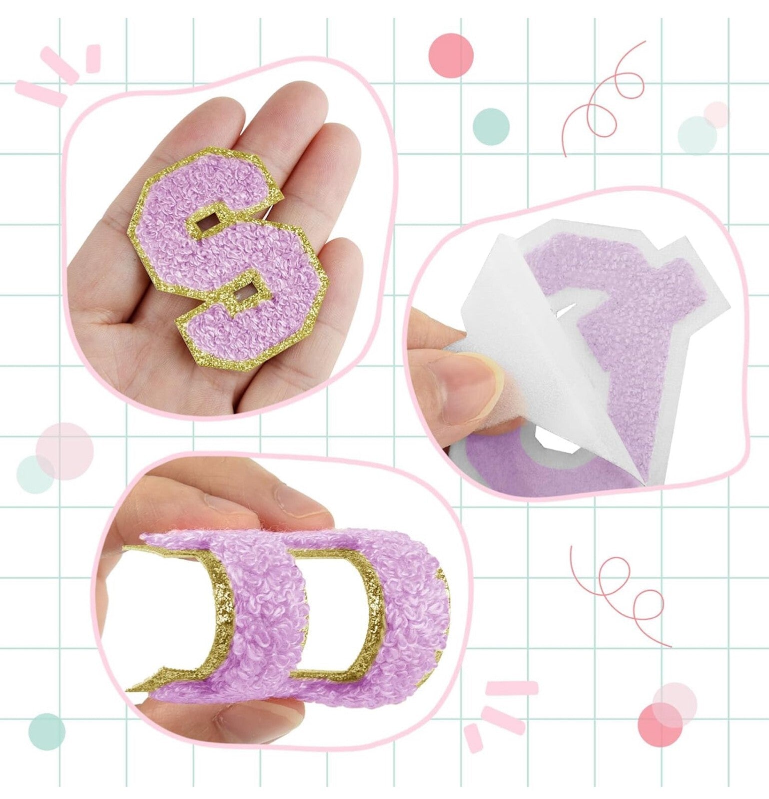 Kosmetiktasche S Beige • DIY Initiale Lila A–Z zum Kleben • Reise & Geschenkidee