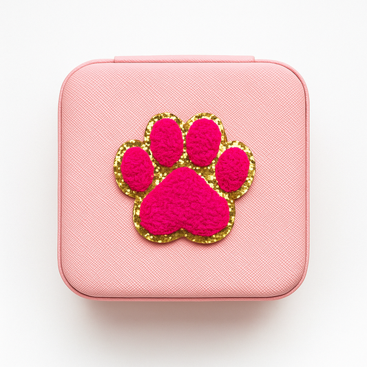 DIY Schmuckbox mit Pfote Aufkleber-Patch – Geschenkidee zum Selbstgestalten