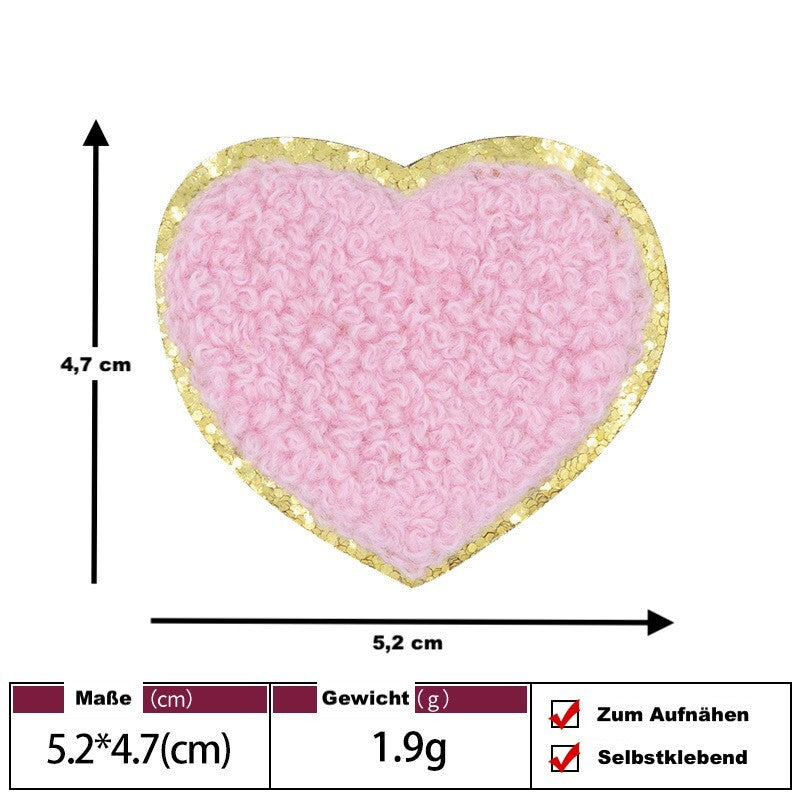 Herz Patch Aufkleben • DIY Bügelbild für Handyhülle Tasche Kleidung
