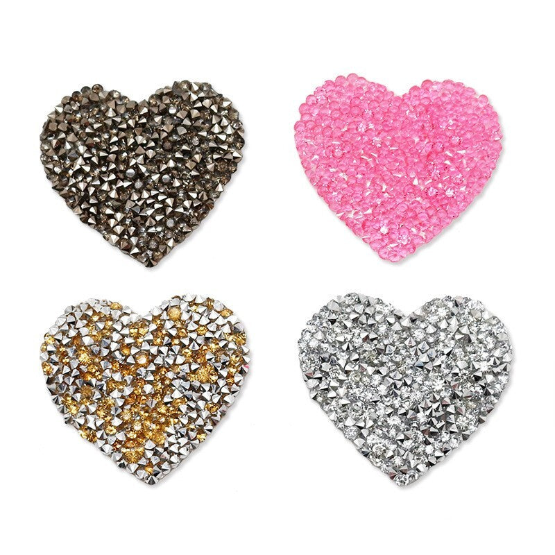 AB Herz Glitzer Patches zum Aufbügeln DIY Bügelbild für Kleidung Taschen Jeans