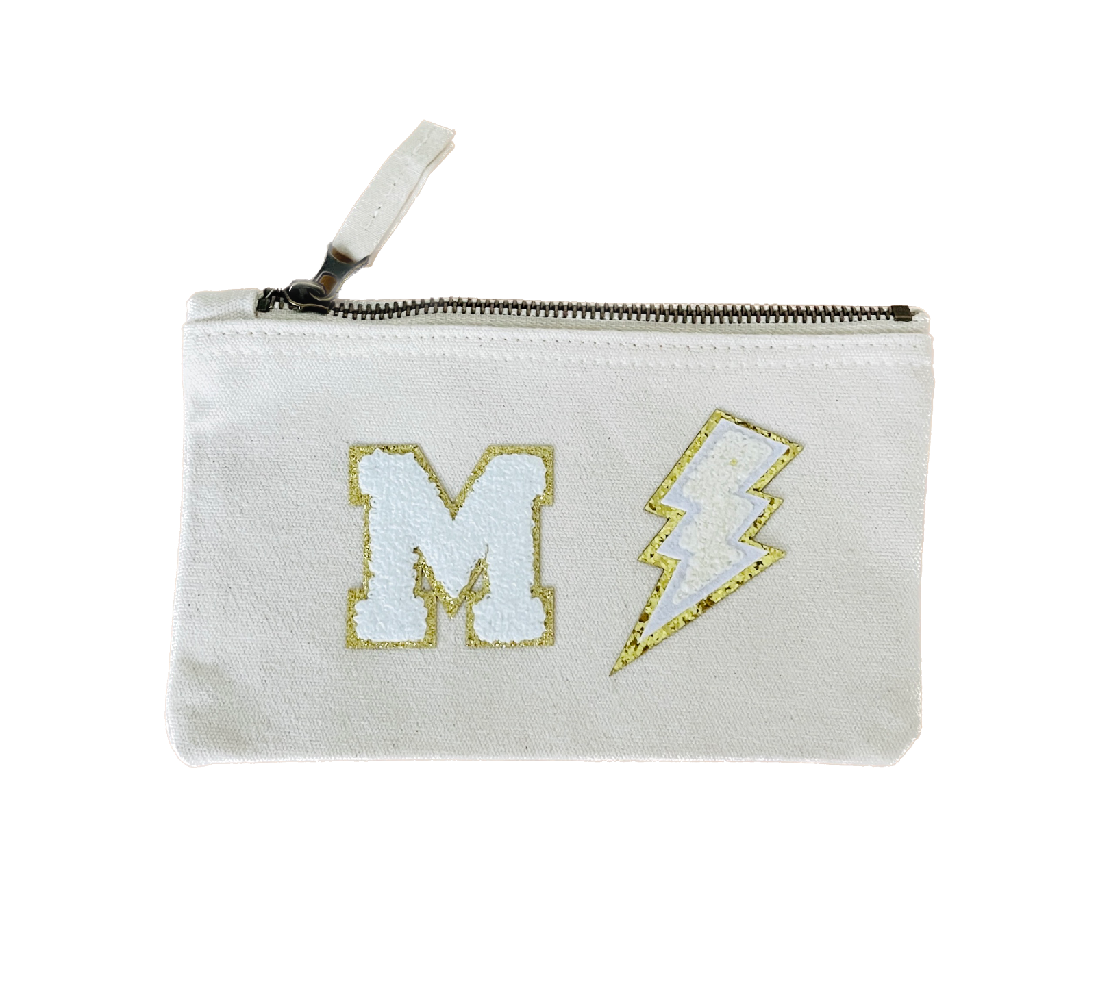 DIY Münztäschchen M Blitz | Mut & Magie | Beige S Tasche mit Reißverschluss