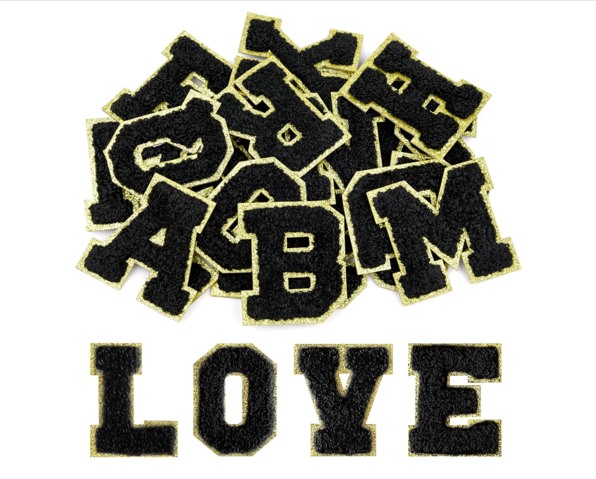 schwarz A-Z Buchstaben-Aufkleber für DIY-Kleidung Schuhe Taschen Handyhülle