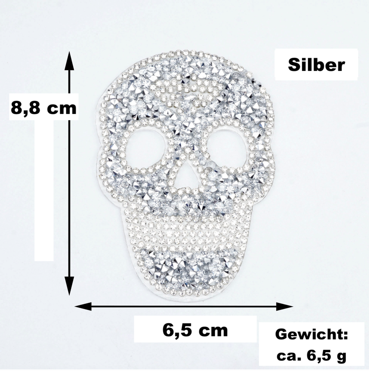 Leo Totenkopf Glitzer Patches zum Aufbügeln DIY Bügelbild für Kleidung Tasche