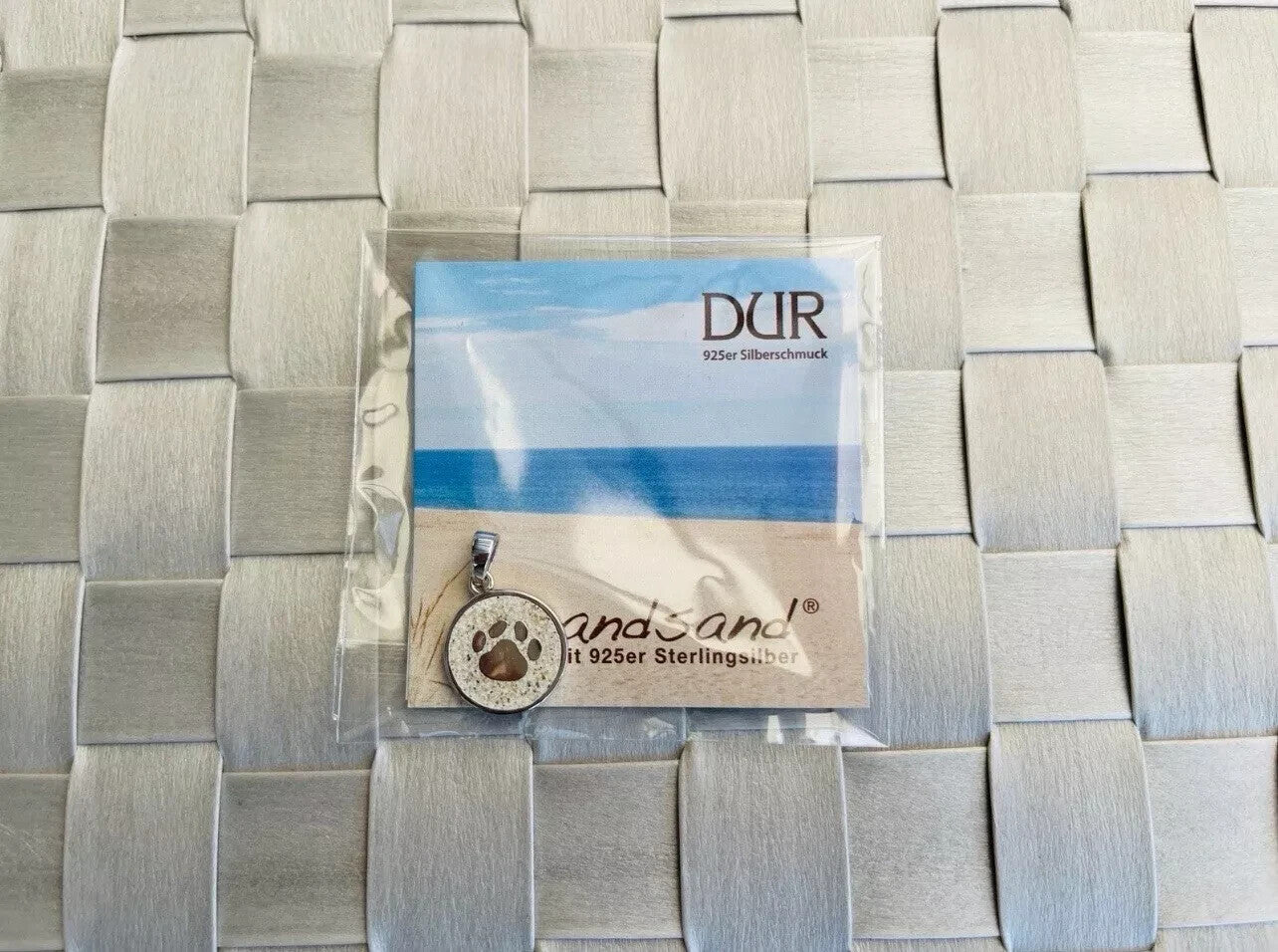 DUR 925er Silber Schmuck Anhänger "Lucky Dog Strandsand" P2933