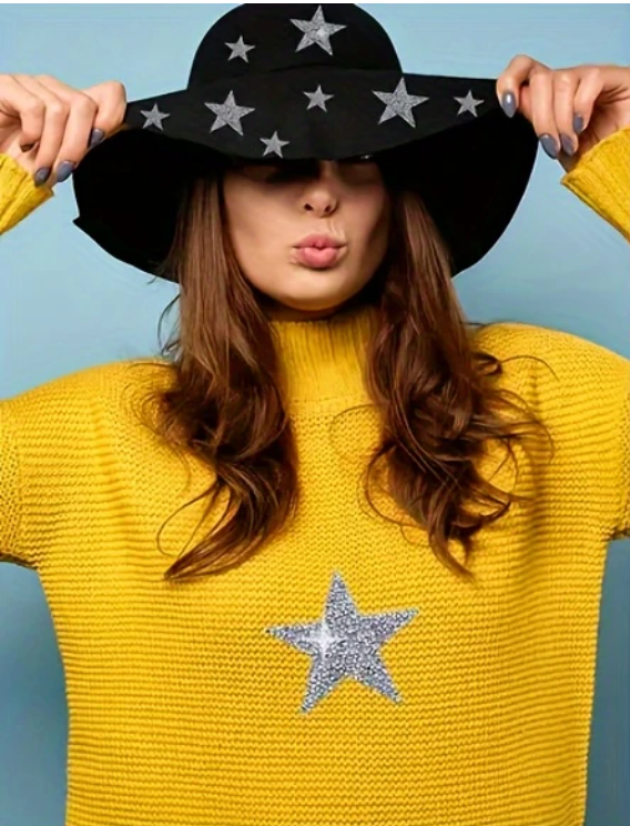 4cm Strass Stern Glitzer AB Patches zum Aufbügeln DIY Bügelbild für Kleidung