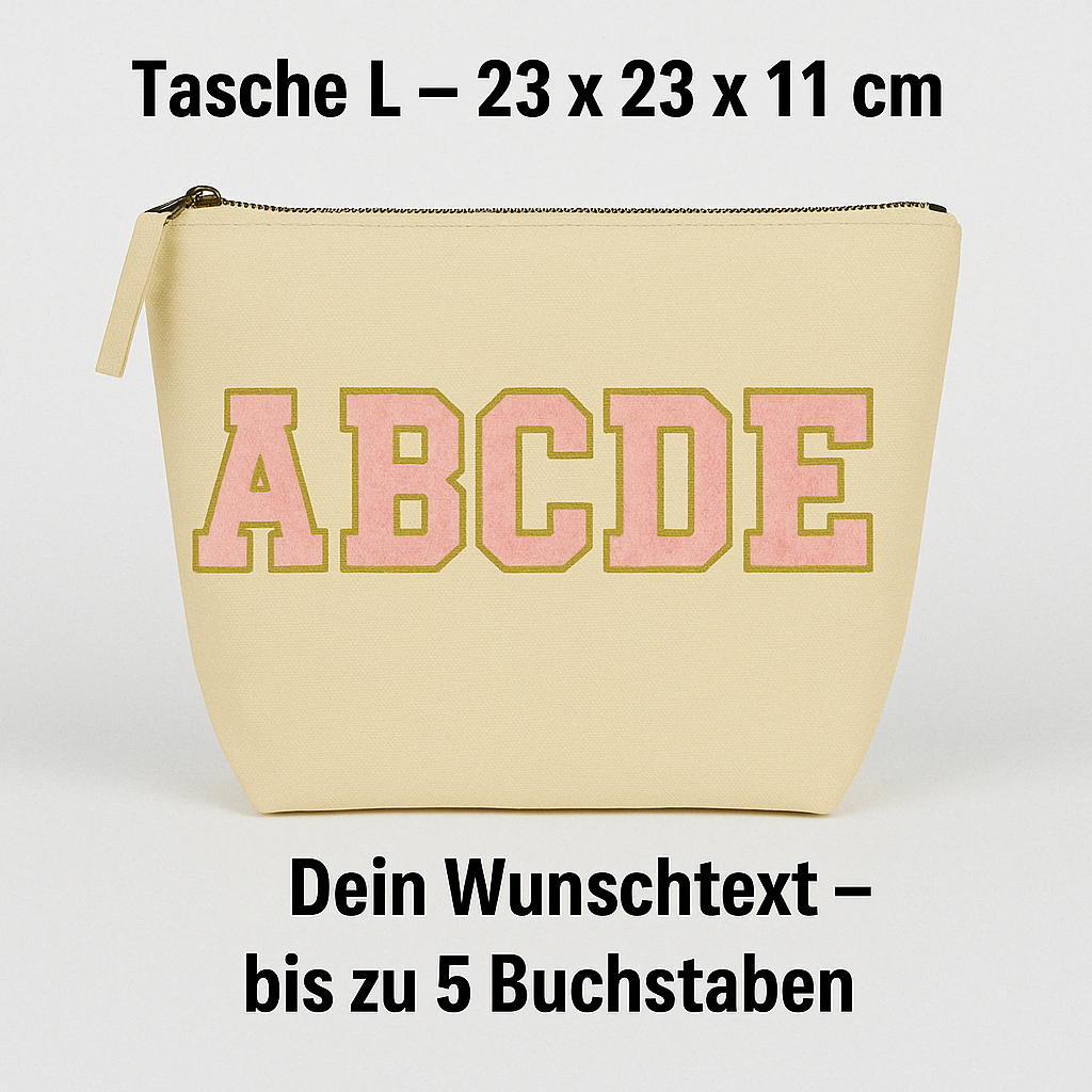 Kosmetiktasche L personalisiert • DIY Tasche mit Wunschname • Happy Geschenk