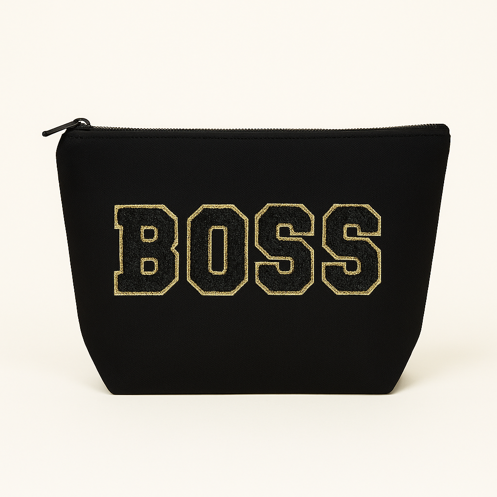 Kulturtasche mit Wunschtext Schwarz – DIY oder fertig – Queen/King/Mama/Papa/Set