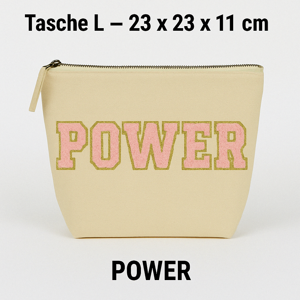 Kosmetiktasche L personalisiert • DIY Tasche mit Wunschname • Happy Geschenk