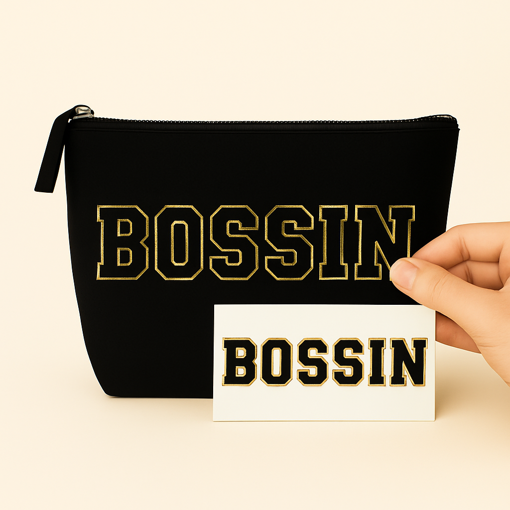 Kulturtasche mit Wunschtext Schwarz – DIY oder fertig – Queen/King/Mama/Papa/Set