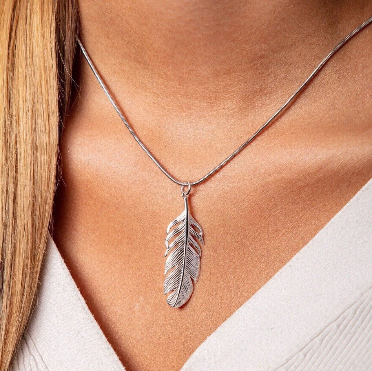 DUR Silber Schmuck Anhänger "Feder" P2737