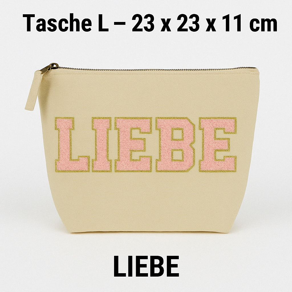 Kosmetiktasche L personalisiert • DIY Tasche mit Wunschname • Happy Geschenk