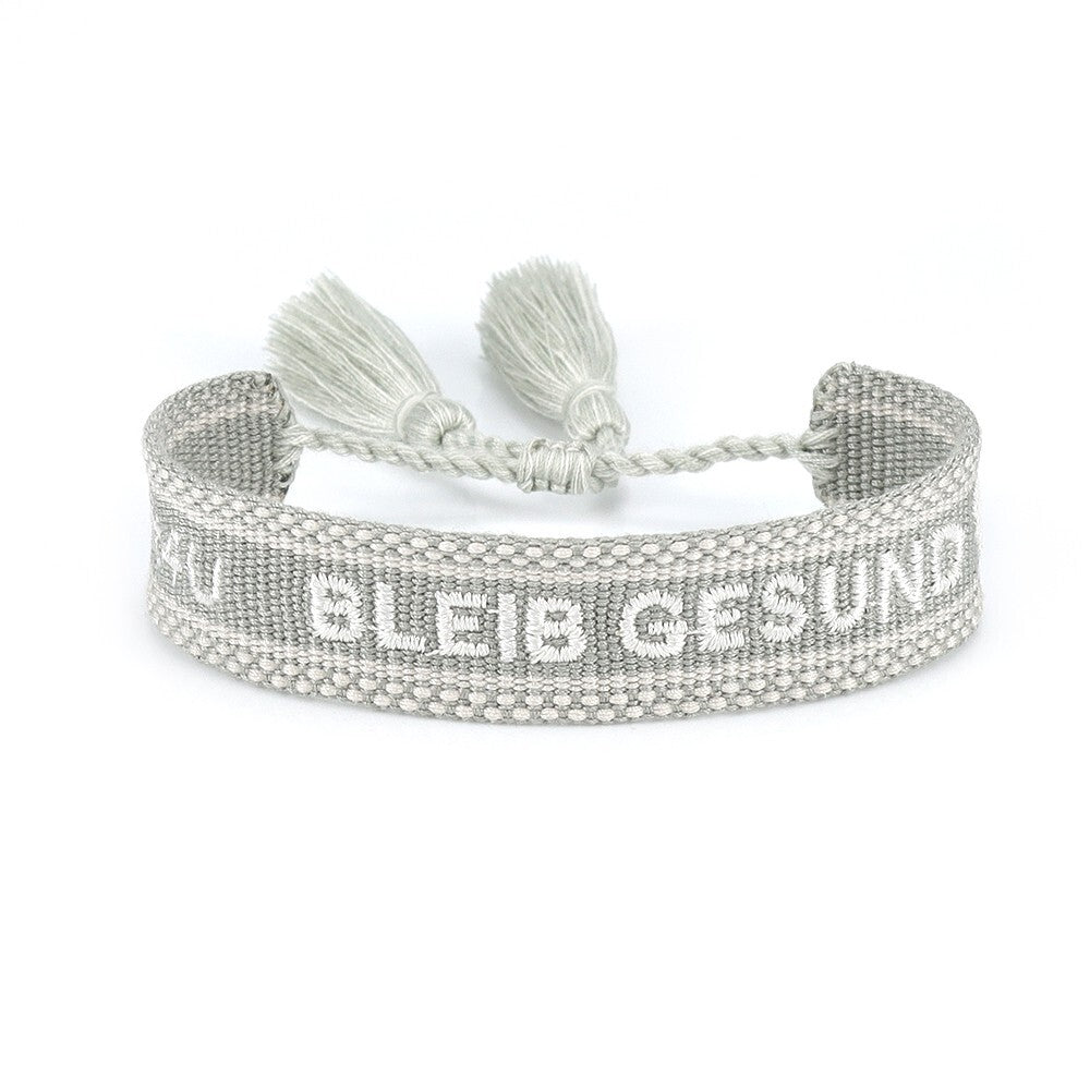 Gift4U Damen Unisex Armband Freundschaftsarmbänder "Bleib Gesund" rosa schwarz