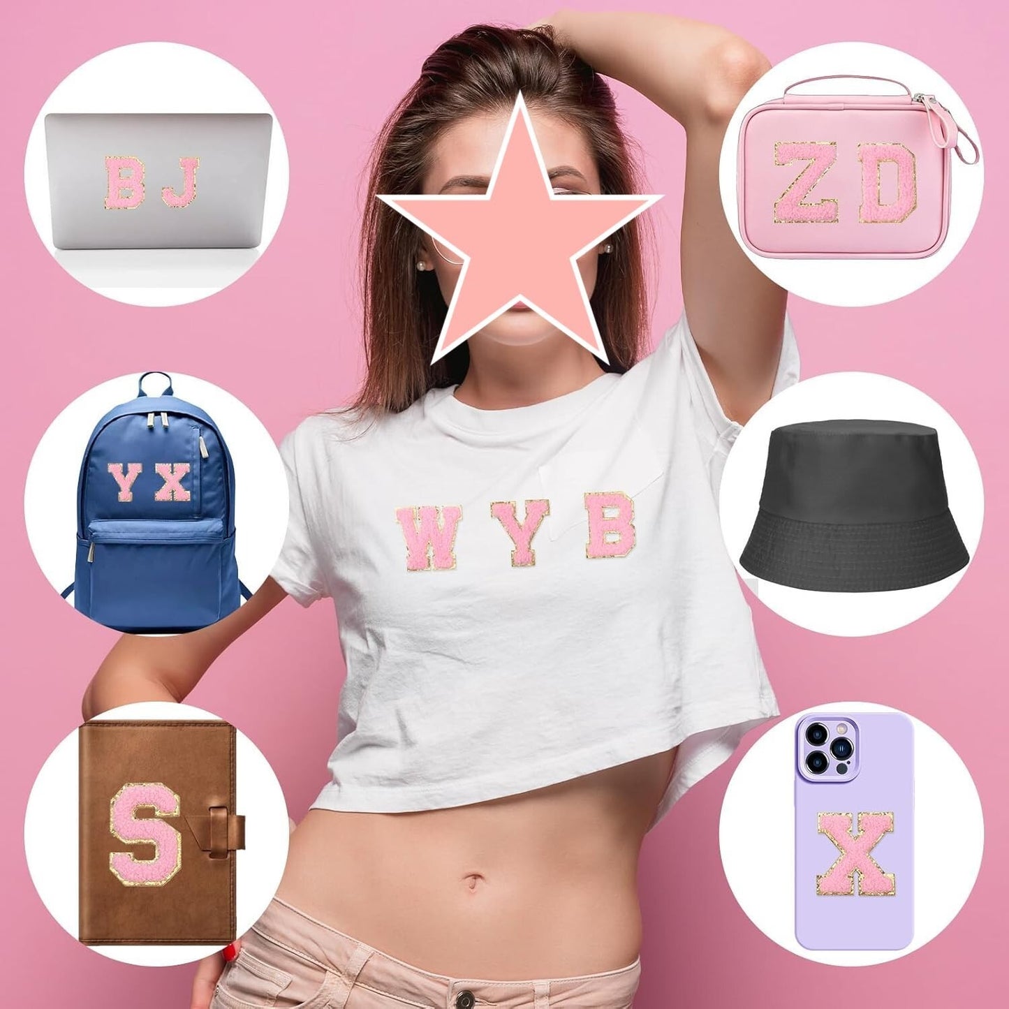 A-Z Buchstaben-Aufnäher -Aufkleber für DIY-Kleidung Schuhe Taschen Handyhülle