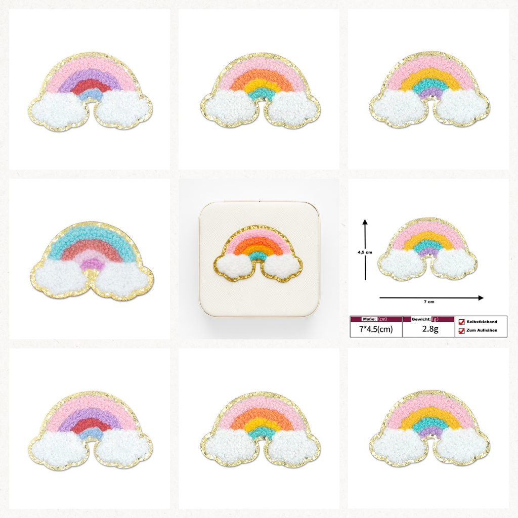 Regenbogen Patch Aufkleben • DIY Bügelbild für Handyhülle Tasche Kleidung