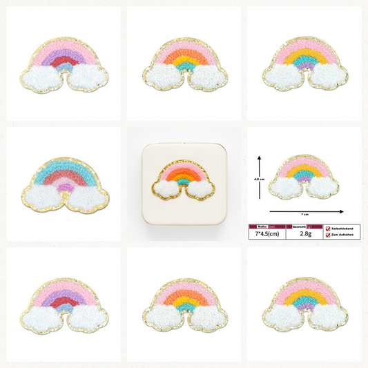 Regenbogen Patch Aufkleben • DIY Bügelbild für Handyhülle Tasche Kleidung