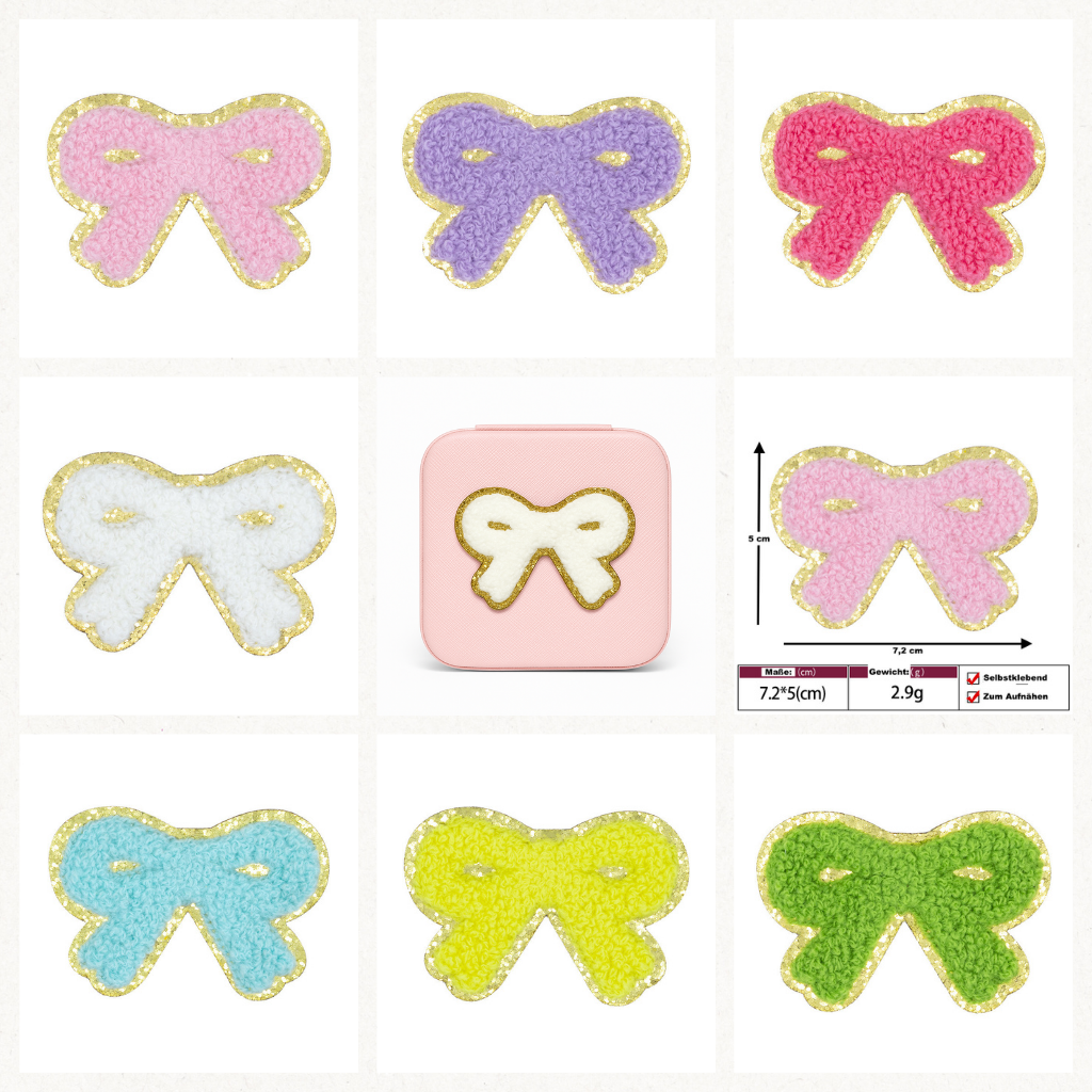 Schleifen Patch Aufkleben • DIY Bügelbild für Handyhülle Tasche Kleidung