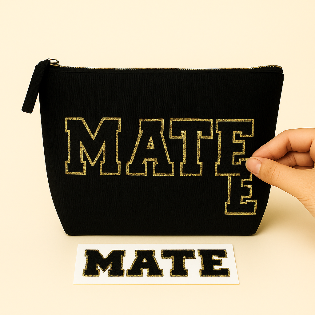 Kulturtasche mit Wunschtext Schwarz – DIY oder fertig – Queen/King/Mama/Papa/Set