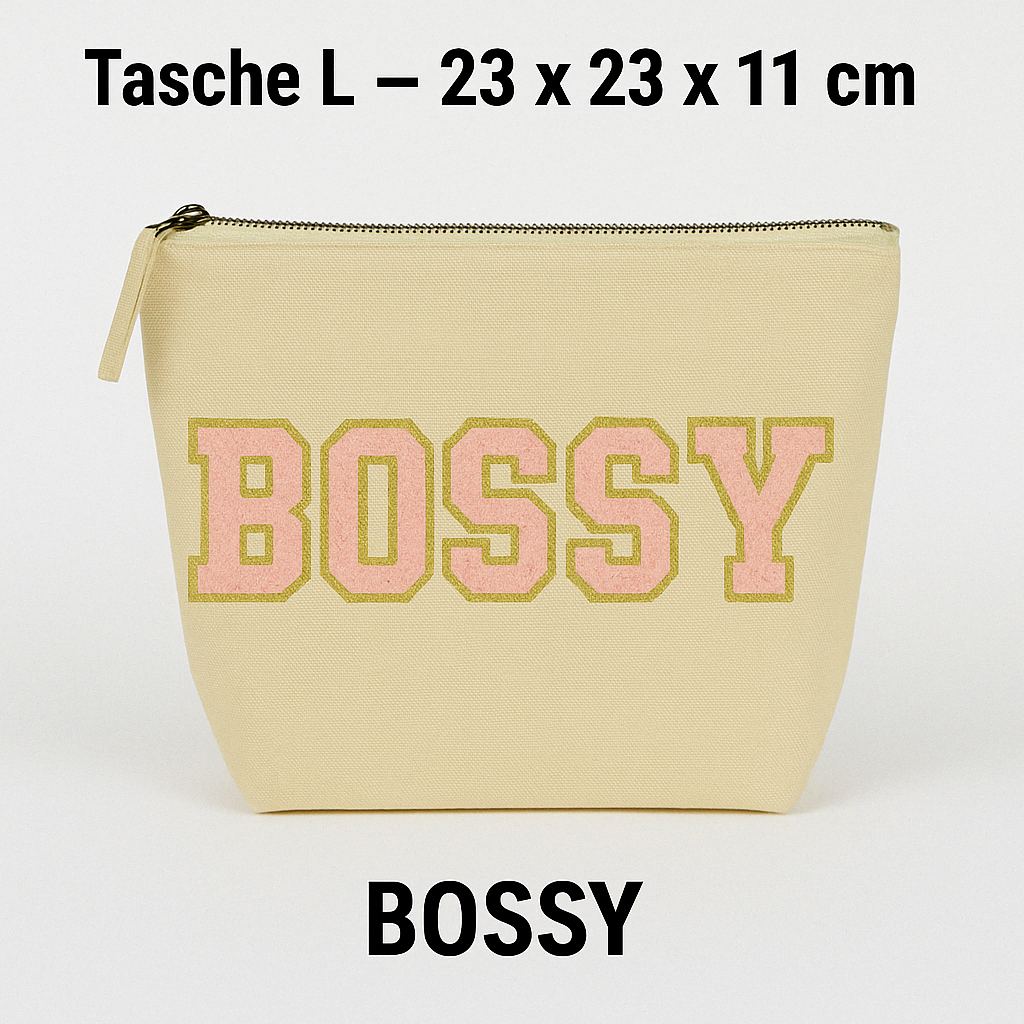 Kosmetiktasche L personalisiert • DIY Tasche mit Wunschname • Happy Geschenk