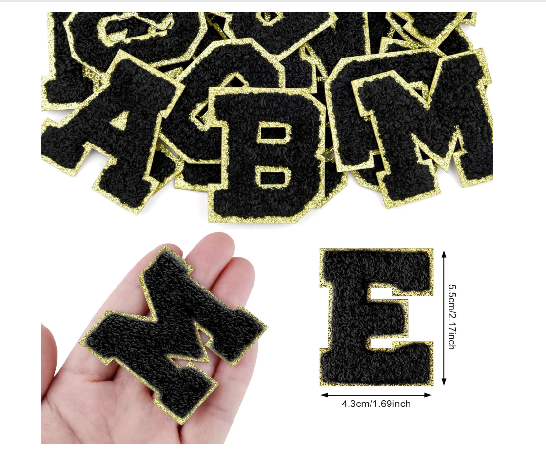 schwarz A-Z Buchstaben-Aufkleber für DIY-Kleidung Schuhe Taschen Handyhülle