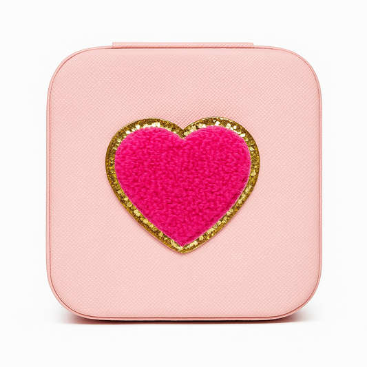 DIY Schmuckbox mit Herz Aufkleber-Patch – Geschenkidee zum Selbstgestalten