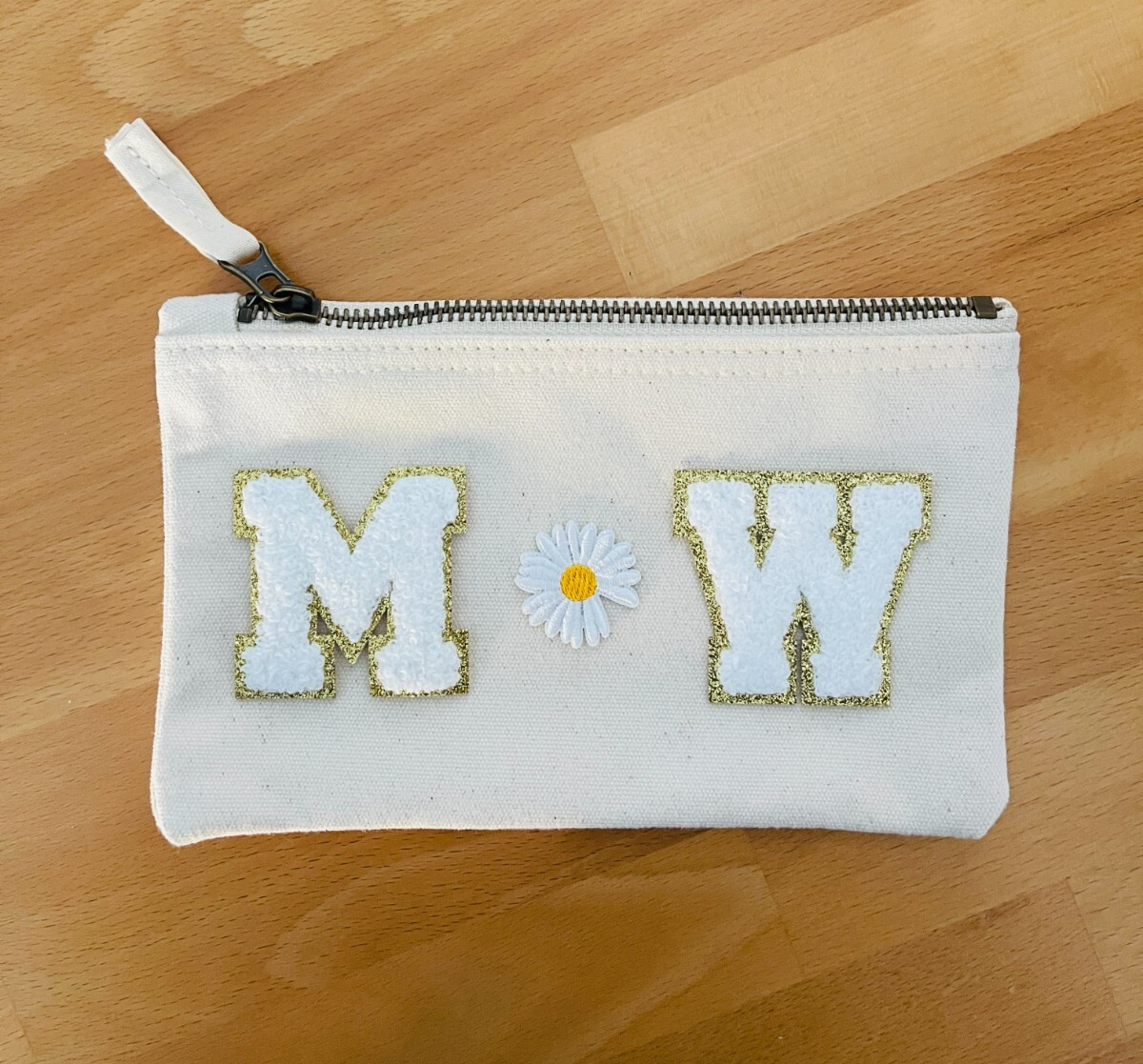 Münztäschchen M W Mut & Wille | Beige | S Tasche Baumwolle mit Reißverschluss