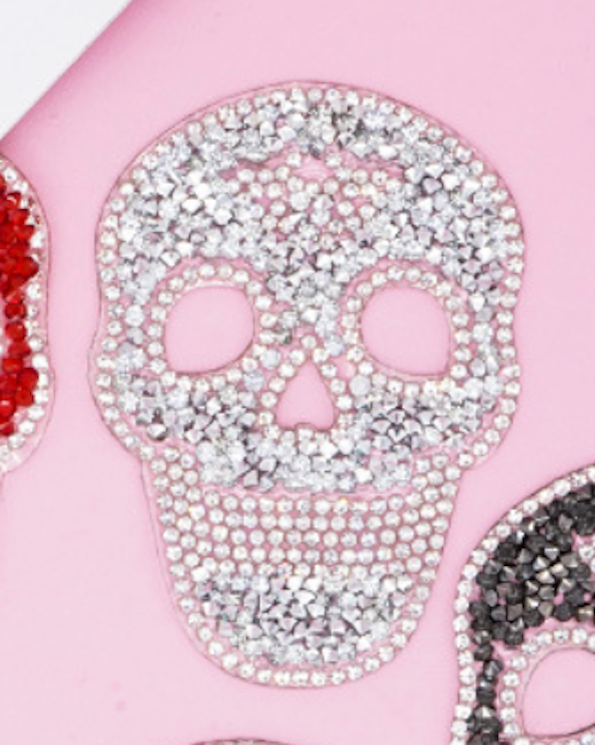 Leo Totenkopf Glitzer Patches zum Aufbügeln DIY Bügelbild für Kleidung Tasche