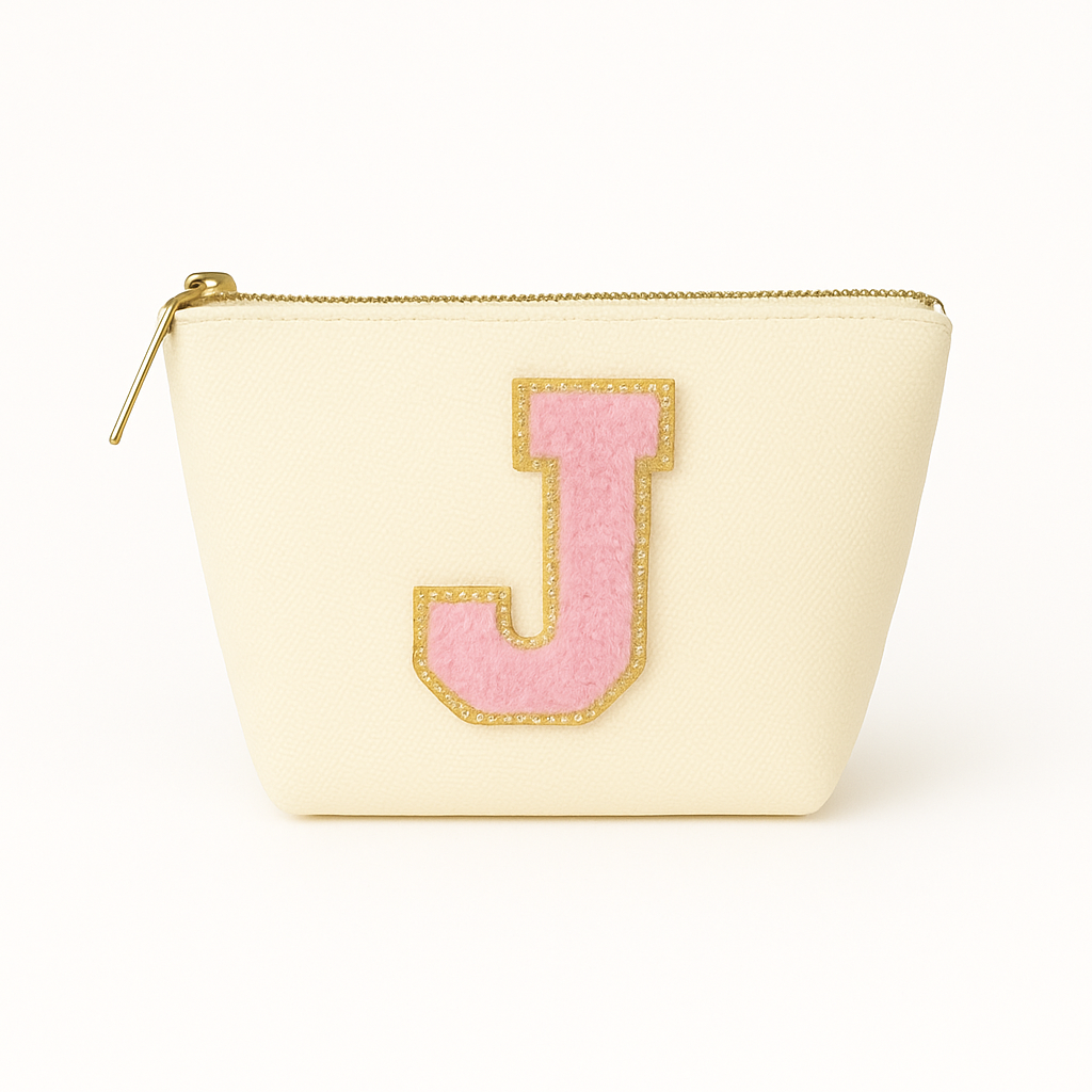 Kosmetiktasche S beige – mit Buchstabe Rosa fertig montiert – Top 10 Bestseller