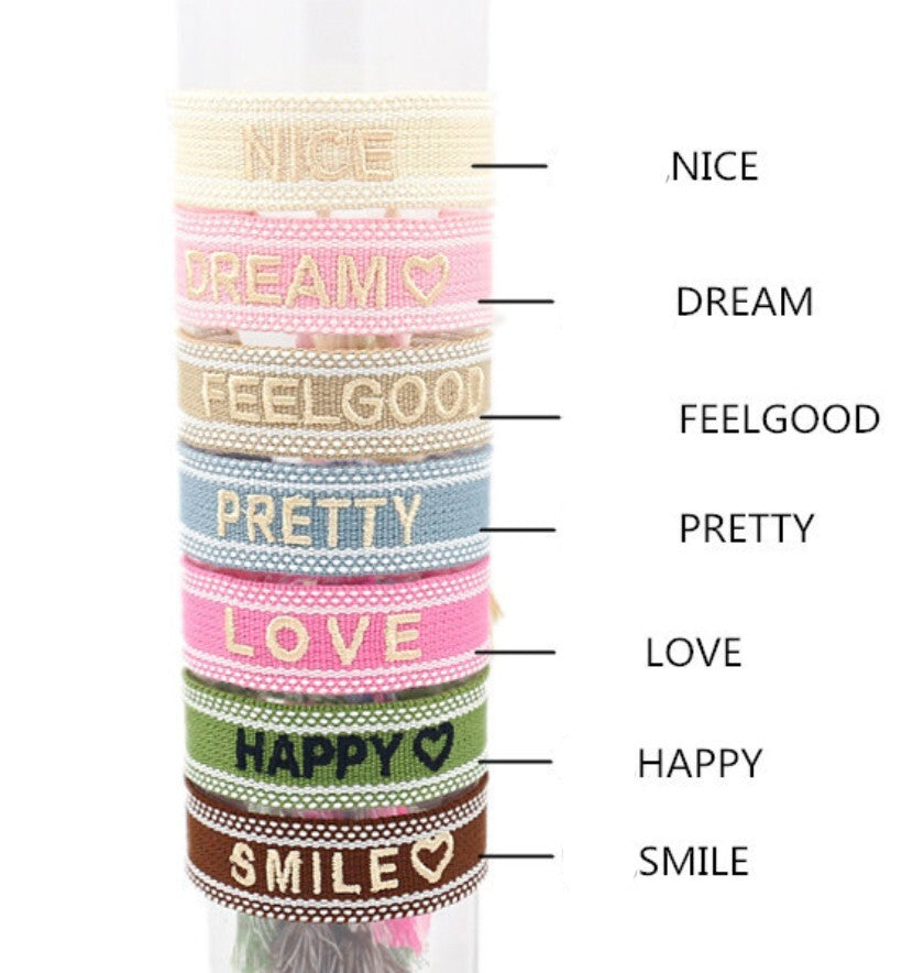 Gift4U Damen Armband Freundschaftsarmbänder Love Dream "BE HAPPY" beige