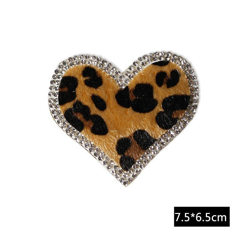 Leo Herz Glitzer Patches zum Aufbügeln DIY Bügelbild für Kleidung Taschen Jeans
