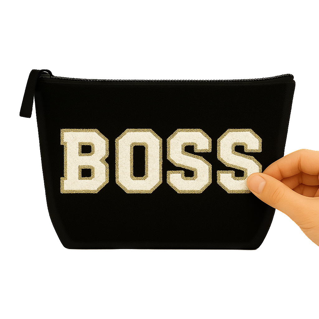 Kulturbeutel L Vatertag schwarz – PAPA KING BOSS – Wunschtext DIY oder fertig