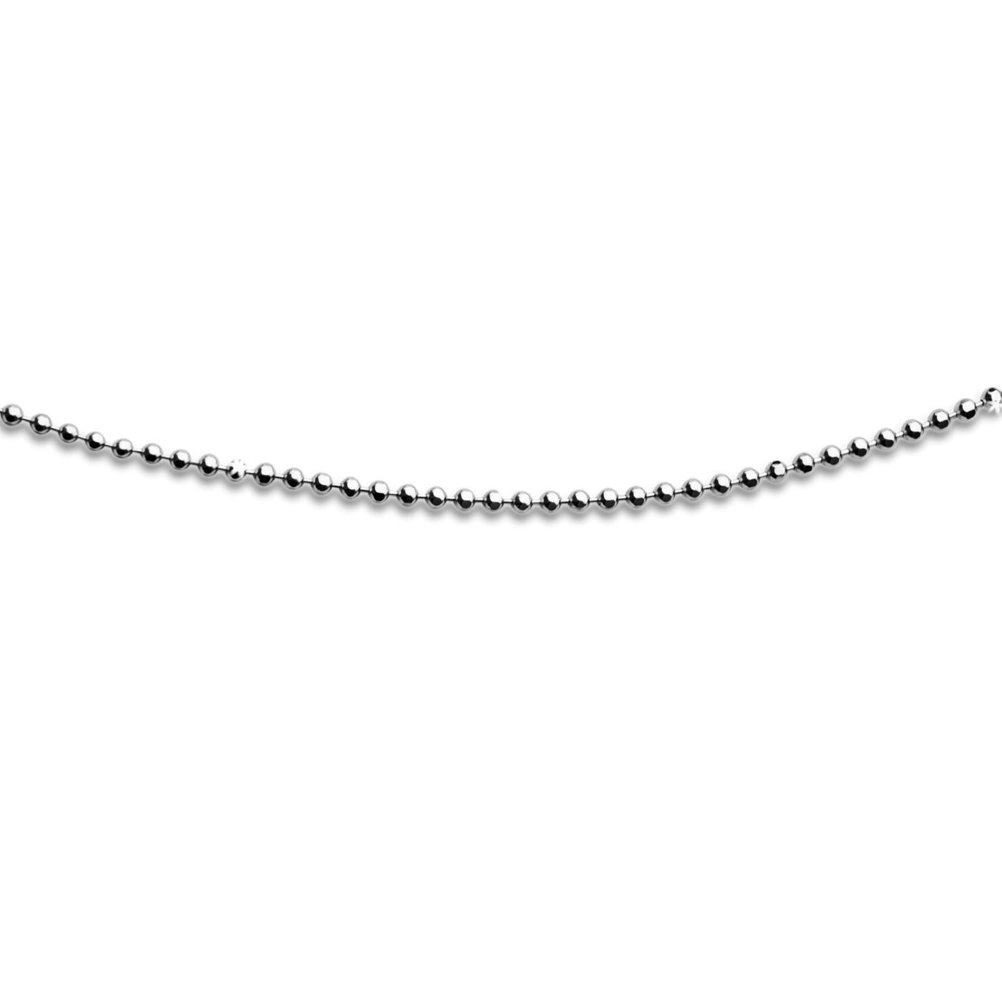 DUR 925 Silber Schmuck: Kette "Kugel" 1,8 mm, geschliffen, rhodiniert, K2255