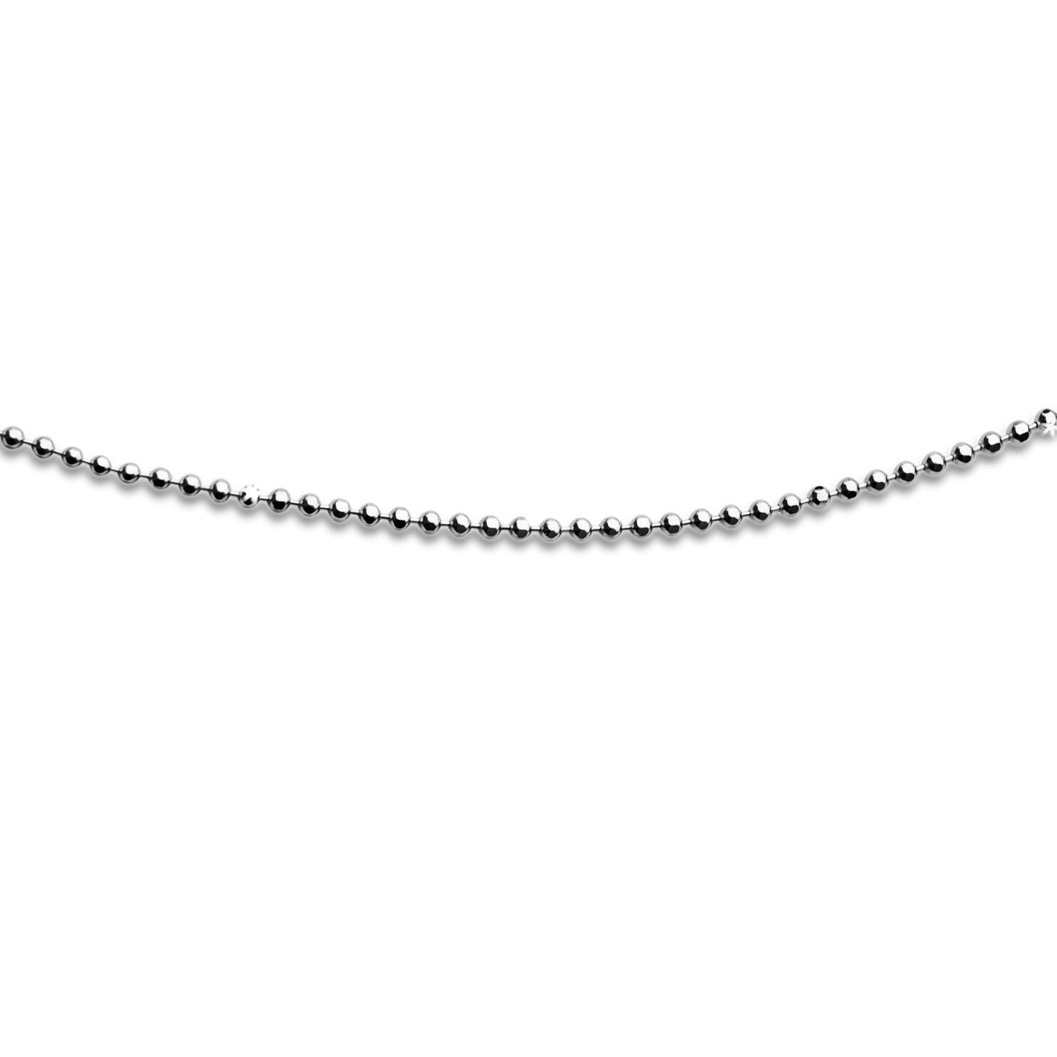 DUR 925 Silber Schmuck: Kette "Kugel" 1,8 mm, geschliffen, rhodiniert, K2255