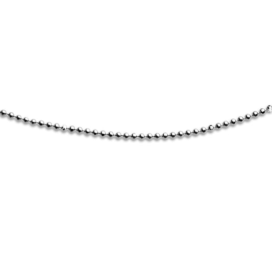 DUR 925 Silber Schmuck: Kette "Kugel" 1,8 mm, geschliffen, rhodiniert, K2255
