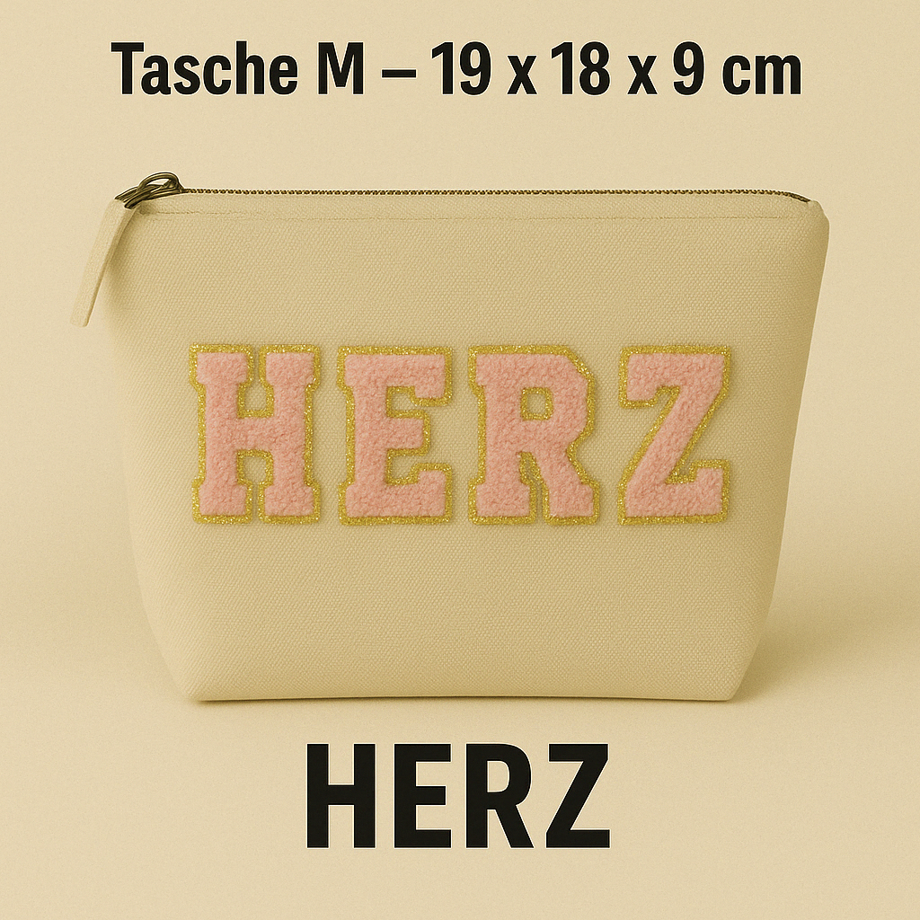 Kosmetiktasche M personalisiert • DIY Tasche mit Wunschname • LOVE MAMA Geschenk