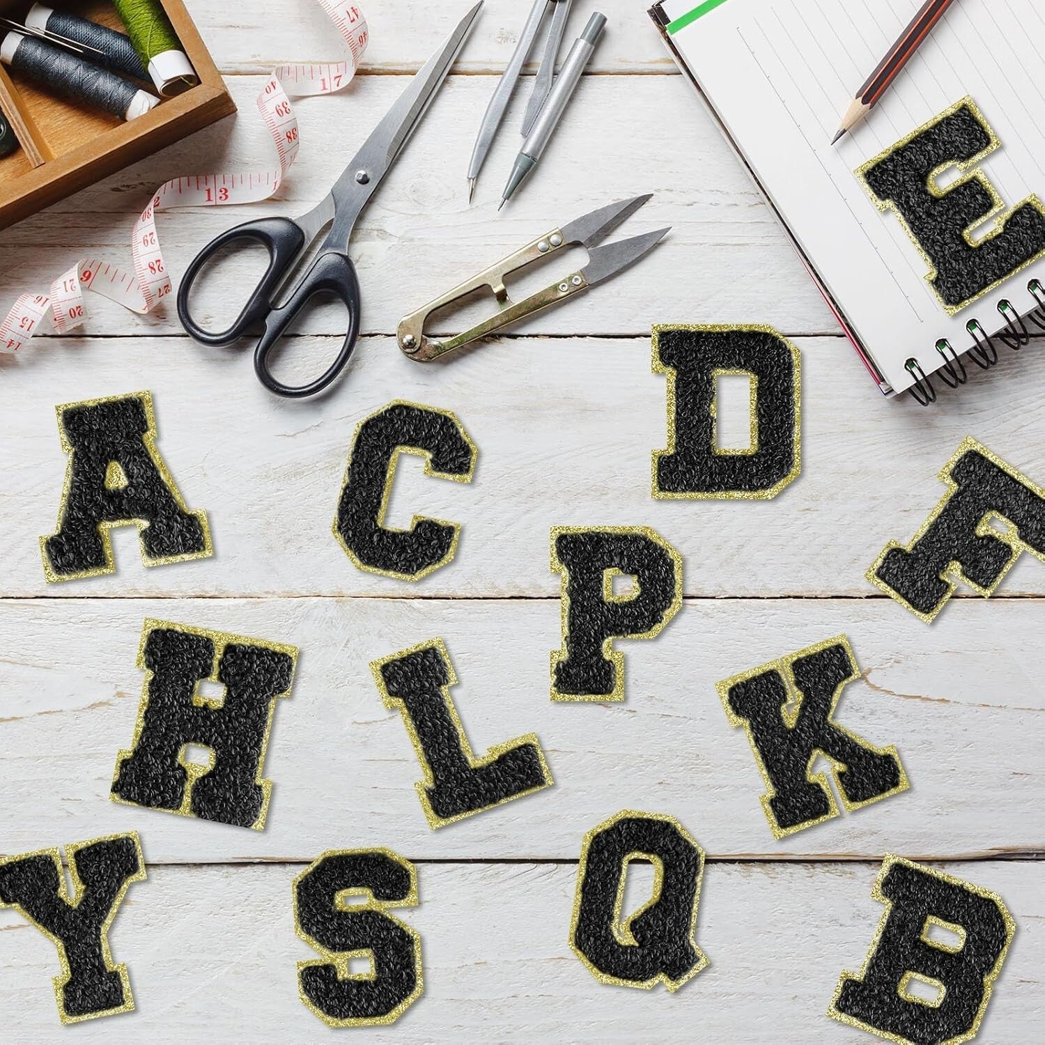 schwarz A-Z Buchstaben-Aufkleber für DIY-Kleidung Schuhe Taschen Handyhülle