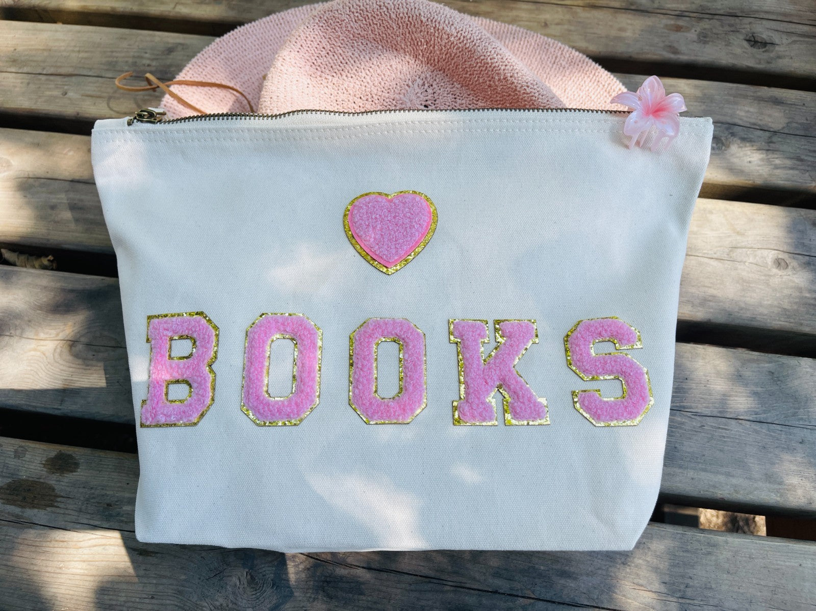 Große Buchhülle Büchertasche Lesetasche Schutztasche für Bücher personalisiert L