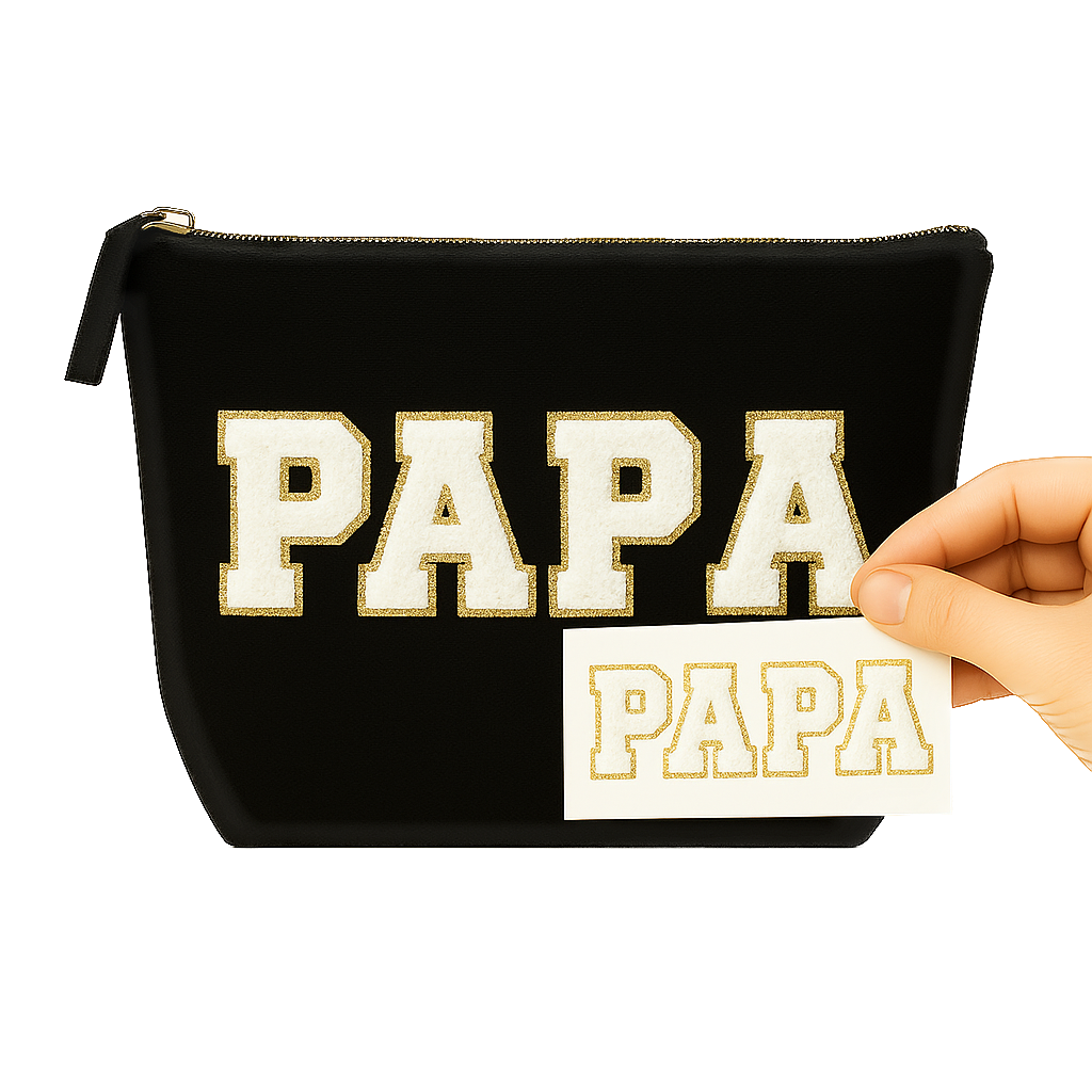 Kulturbeutel L Vatertag schwarz – PAPA KING BOSS – Wunschtext DIY oder fertig