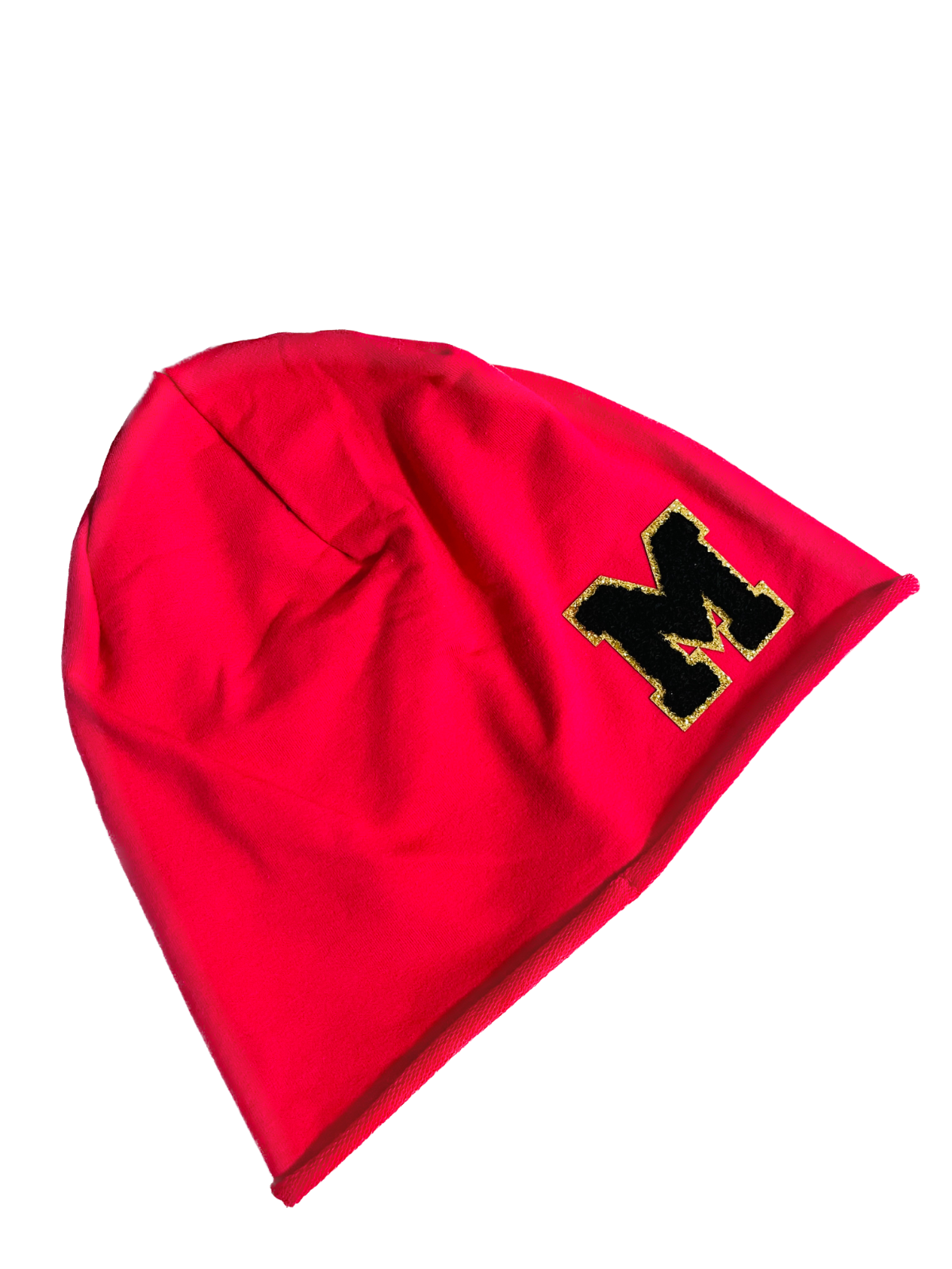 Initiale M Damen Jersey Beanie Summer schwarz pink grau blau