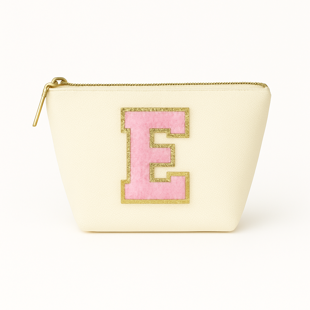 Kosmetiktasche S beige – mit Buchstabe Rosa fertig montiert – Top 10 Bestseller