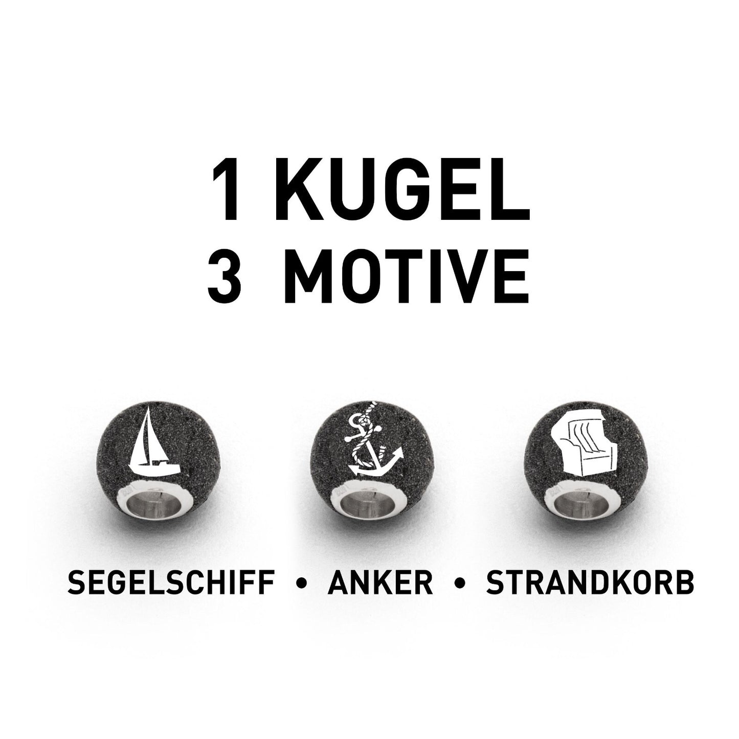 DUR 925 Silber Schmuck Anhänger "Bead Ostsee" P3598