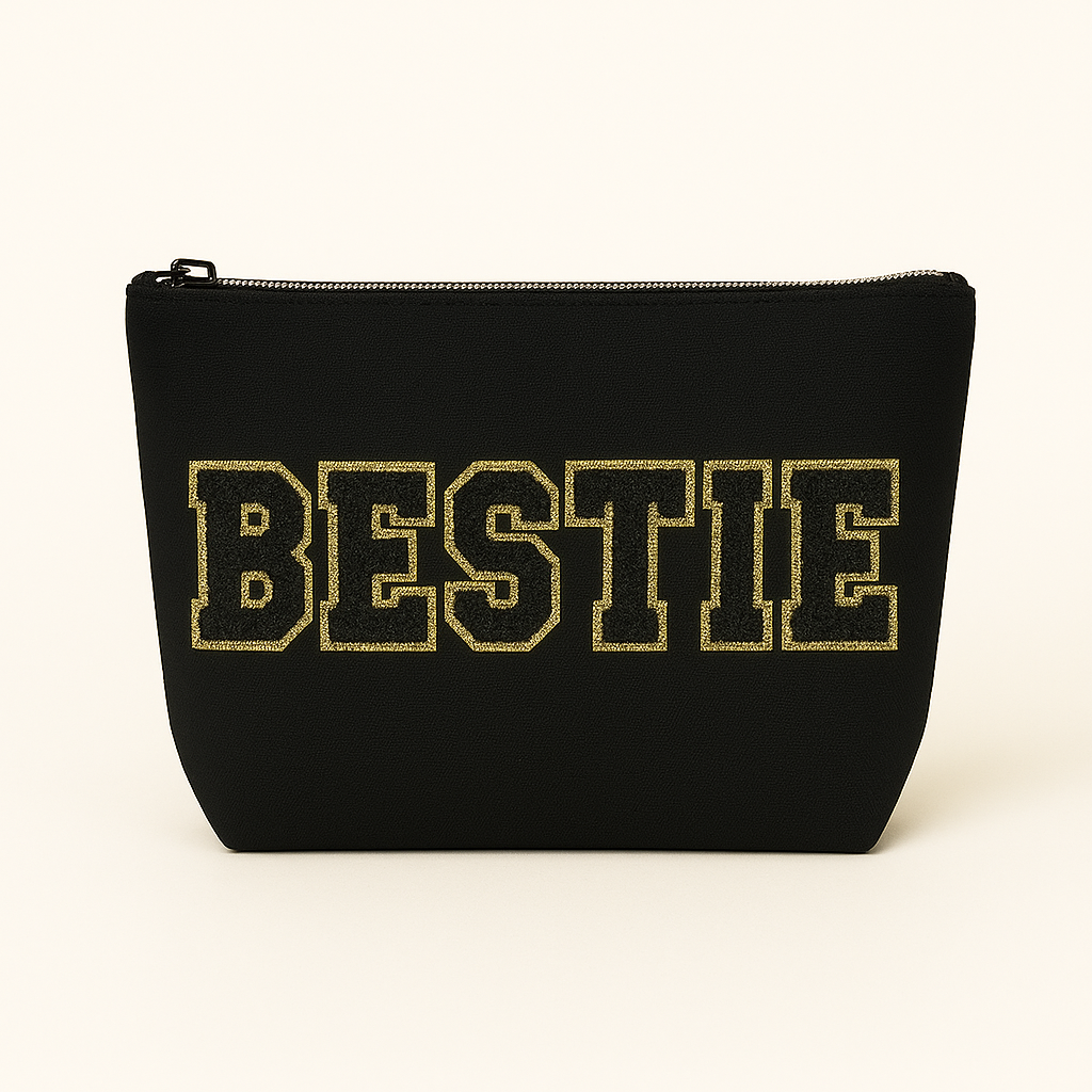 Kulturtasche mit Wunschtext Schwarz – DIY oder fertig – Queen/King/Mama/Papa/Set