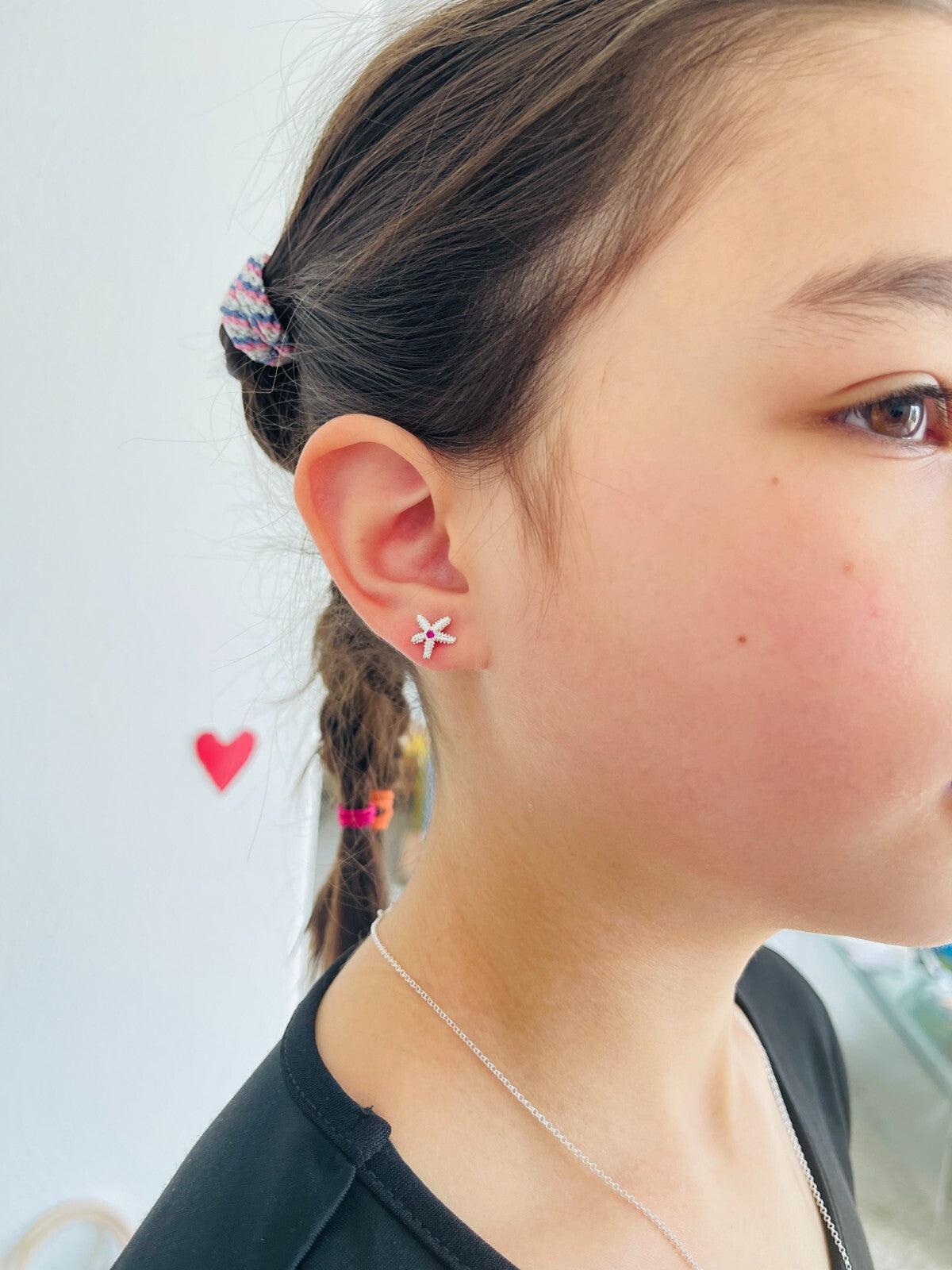 DUR Schmuck 925 Silber Ohrstecker ''Seestern'' pink S1496