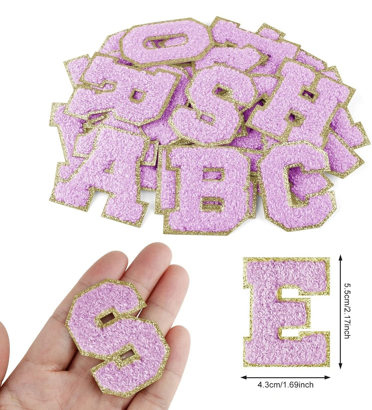 Kosmetiktasche S Beige • DIY Initiale Lila A–Z zum Kleben • Reise & Geschenkidee