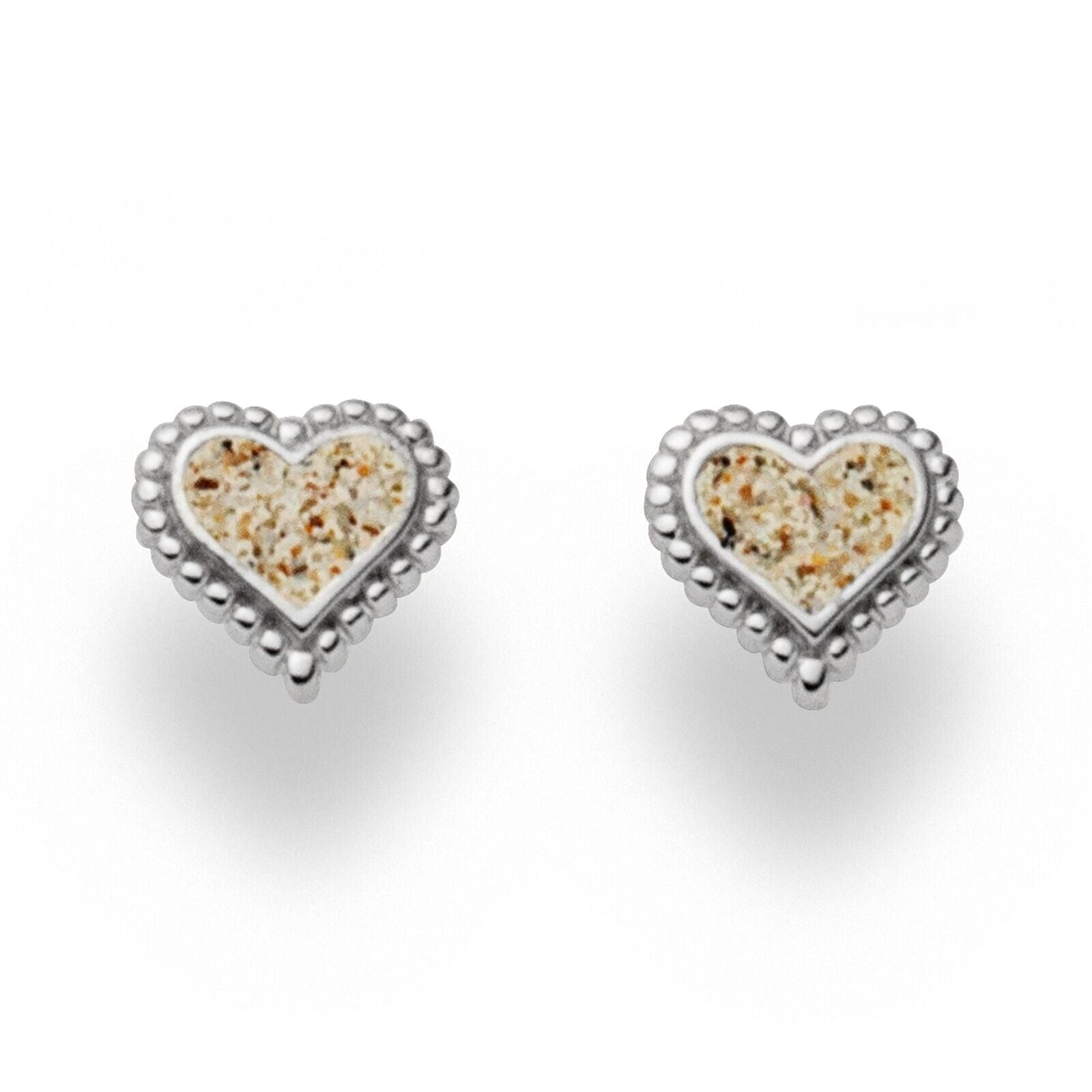 DUR Silber Schmuck Ohrring Ohrstecker "Herz" mit Strandsand O5067
