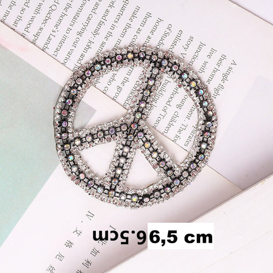 Peace Glitzer Patches zum Aufbügeln DIY Bügelbild für Kleidung Tasche Schuhe